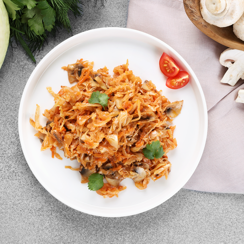 

Капуста Лента Fresh тушеная с грибами, вес