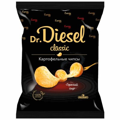Чипсы Dr.Diesel из натурального картофеля Горячий Сыр 120 г