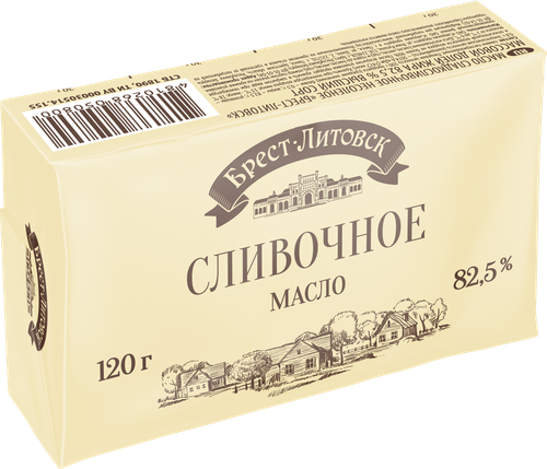 

Масло сладкосливочное Брест-Литовск несоленое 82.5% 120 г