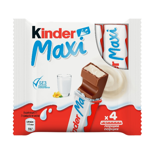 Шоколад молочный Kinder Maxi с молочной начинкой 84 г