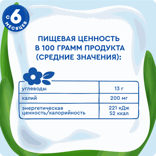 

Пюре фруктовое Агуша яблоко-банан-печенье с 6 месяцев 90 г