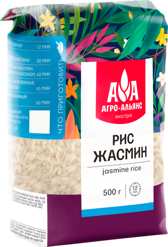 

Рис Агро Альянс Жасмин длиннозерный 500г