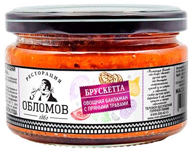 

Брускетта Ресторация Обломов овощная баклажан с пряными травами, 210 г