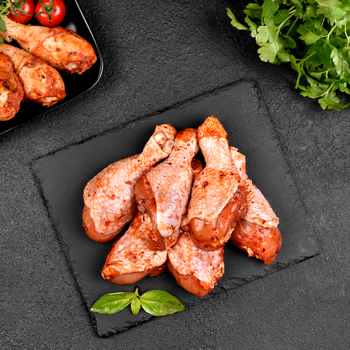 

Куриная голень для запекания в маринаде ЛЕНТА FRESH в вакуумной упаковке полуфабрикат до 1.0кг