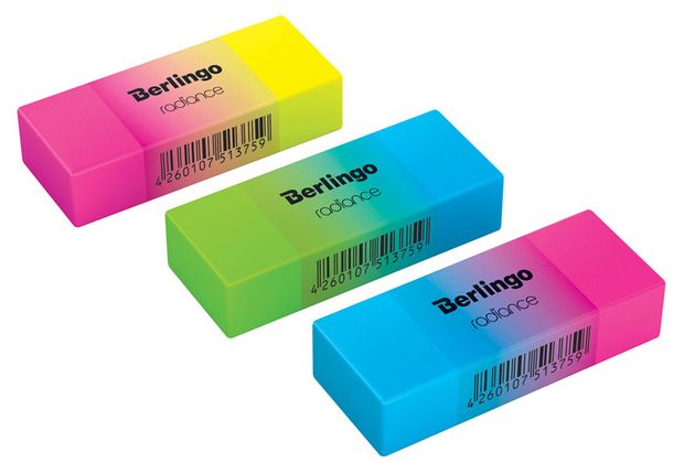 

Ластик Berlingo Radiance прямоугольный 1 шт. цвет в ассортименте