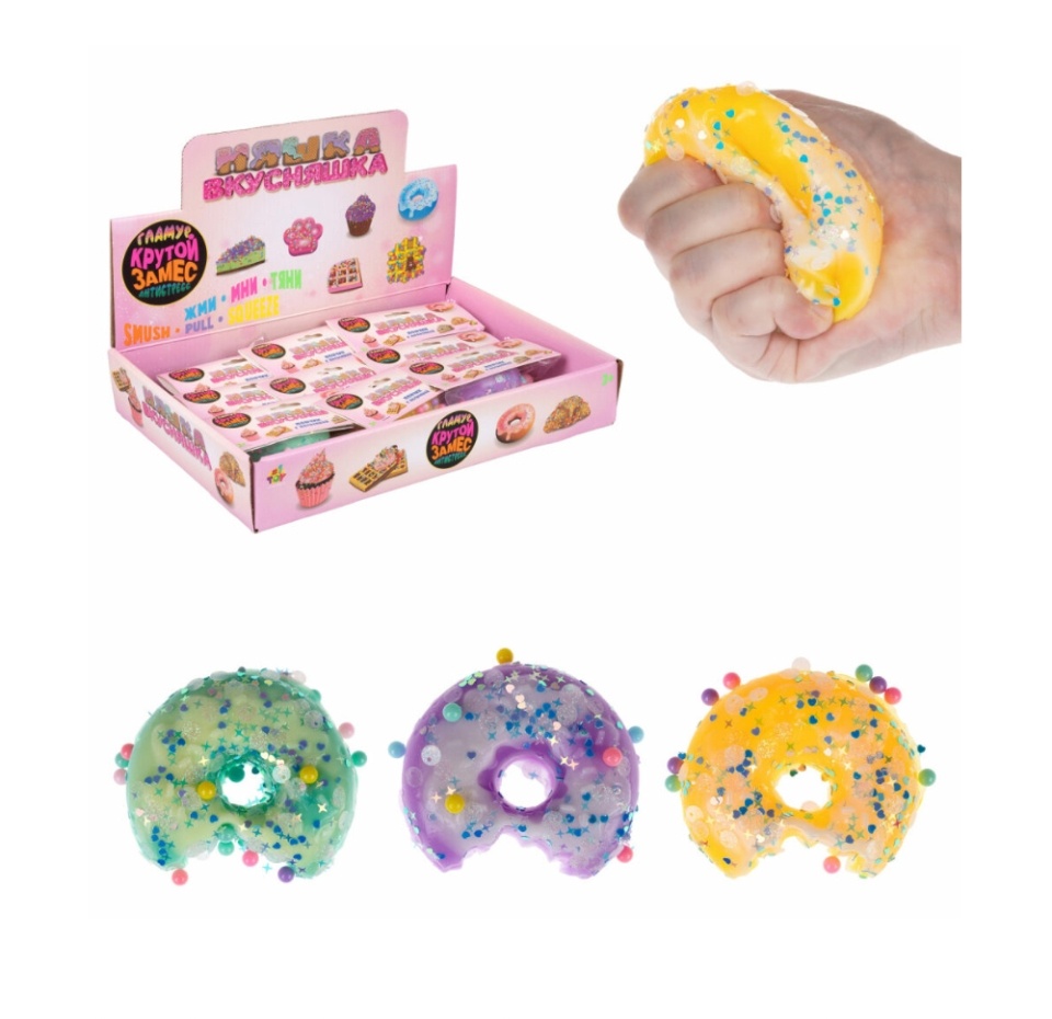 

Игрушка-антистресс 1Toy Крутой замес Пончик с посыпкой, 1 шт. в ассортименте