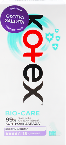 

Прокладки ежедневные Kotex Bio-Care длинные 18 шт.