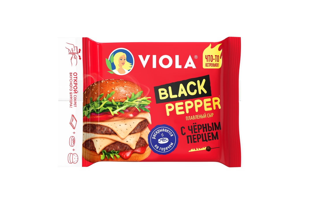 

Сыр плавленый Viola Black Pepper с черным перцем 45% без змж 140 г