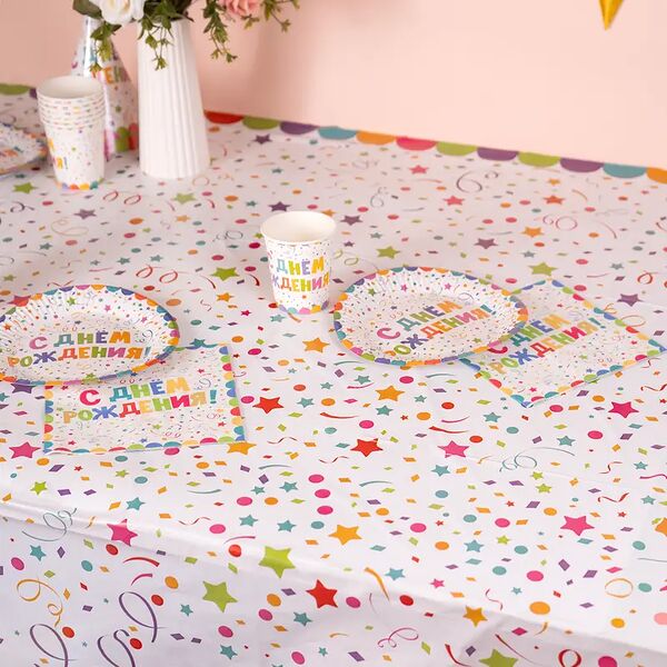 Скатерть праздничная, 120х180 см, в ассортименте