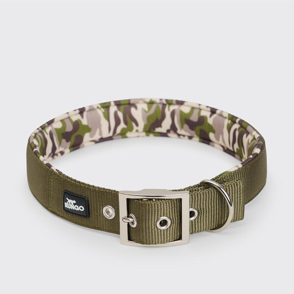 Ошейник Rungo Soft Classic XL, ширина 4 см, зеленый камуфляж 55-63 см