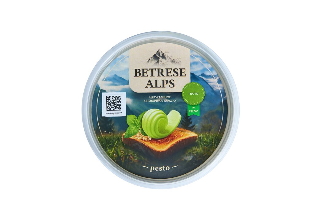 

Масло сливочное Betrese Alps Ароматное с соусом песто 65% 110 г