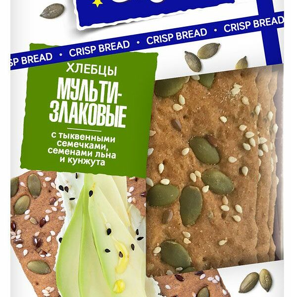 Хлебцы мультизлаковые Magic Grain с тыквенными семечками, семенами льна и кунжута 160 г