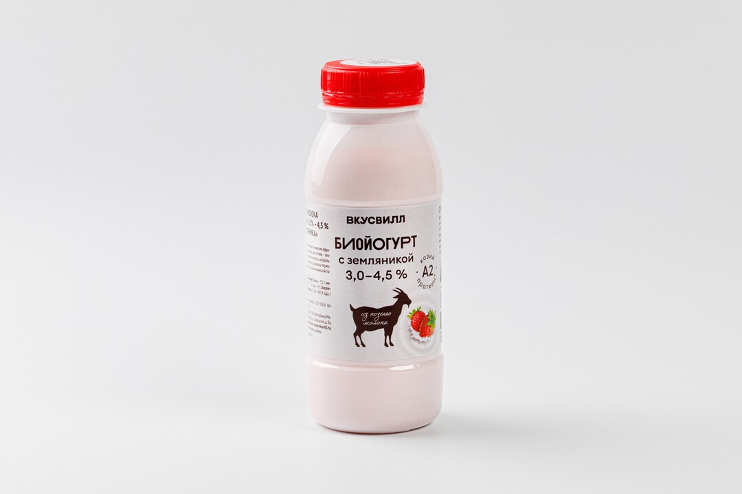 

Биойогурт козий питьевой с земляникой 3-4.5% 230 г