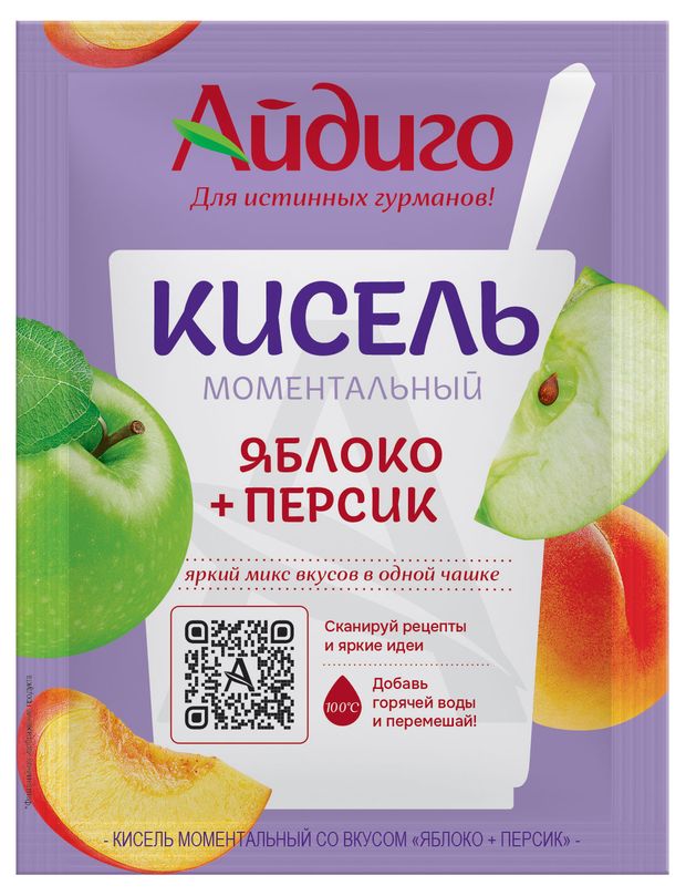 

Кисель моментальный Айдиго яблоко-персик, 30 г