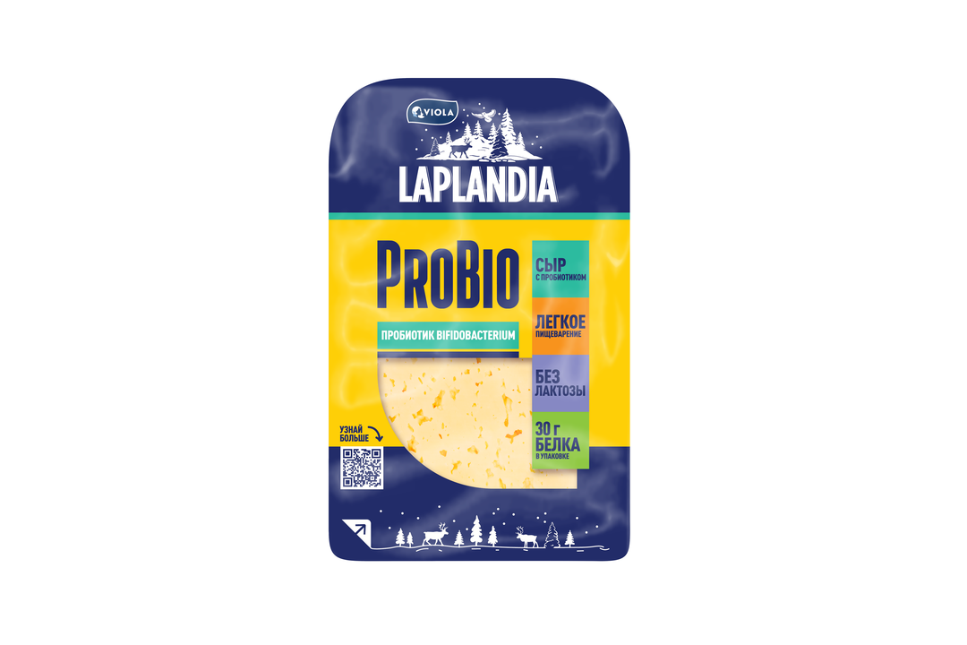 

Сыр полутвердый Laplandia ProBio+ с пробиотиком 45% 120 г