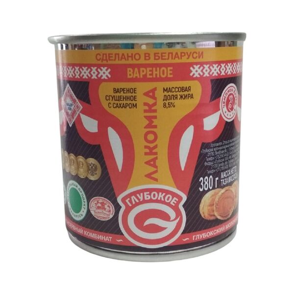 Лакомка Молоко сгущ с/с вар жир. 8.5% 380 г Глубокский МК