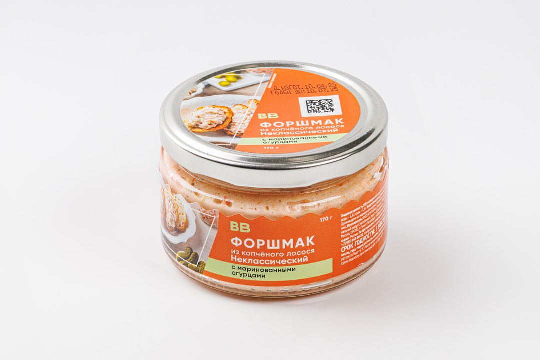 

Форшмак ВкусВилл из копченого лосося с маринованными огурцами 170 г