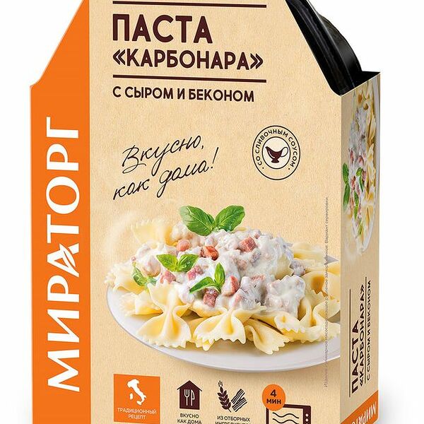 Паста Мираторг Карбонара с сыром и беконом замороженная 260 г