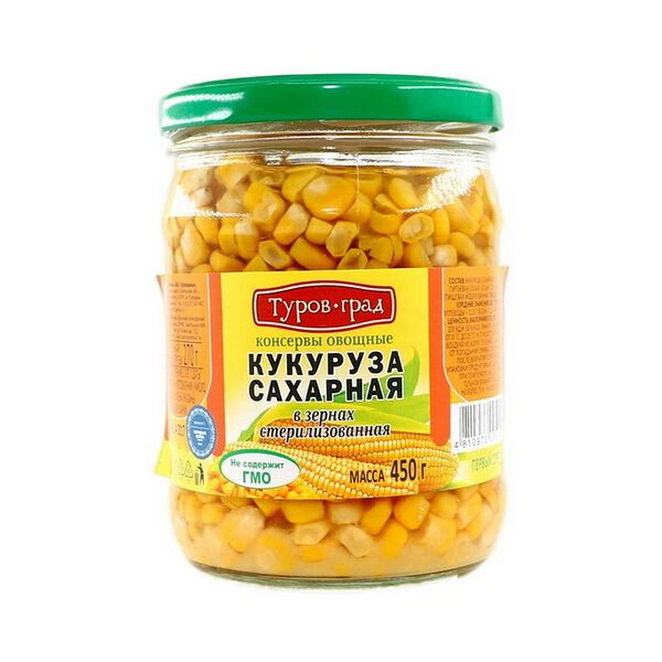 Кукуруза сахарная  Туровский КЗ тв/б вес 450 г