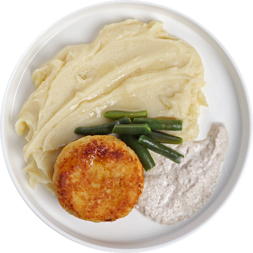 

Котлета куриная Лента Fresh с картофельным пюре, лобио и грибным соусом 300 г