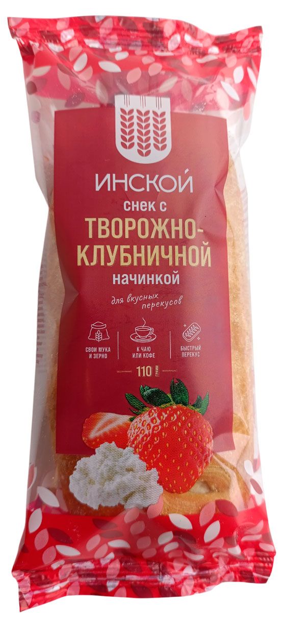 

Булочка снек Инской Творожно-клубничная 110 г