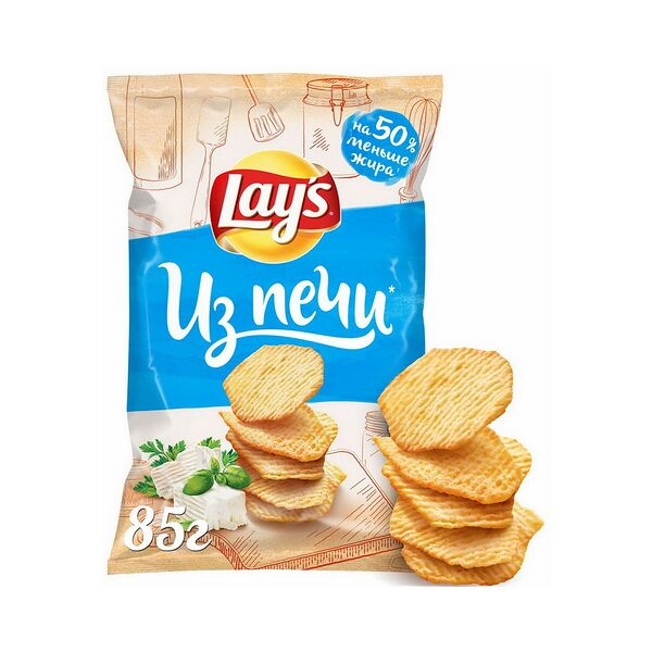 Чипсы Lay's из печи со вкусом нежный сыр с зеленью
