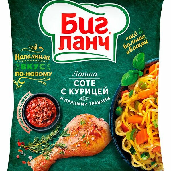 Лапша Биг Ланч тушеная курица и лук 75 г