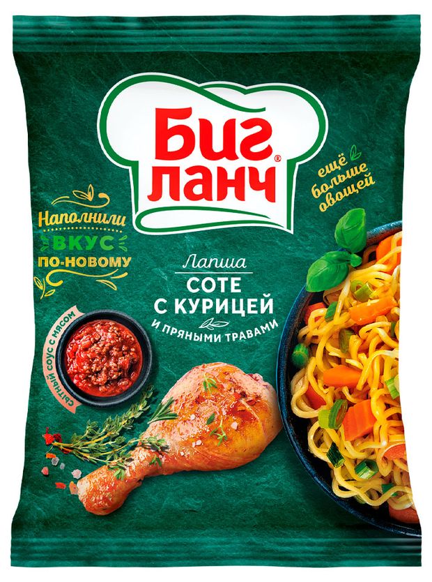 

Лапша Биг Ланч тушеная курица и лук 75 г