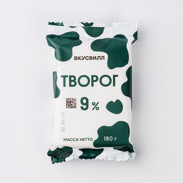 Творог ВкусВилл 9%, 180 г