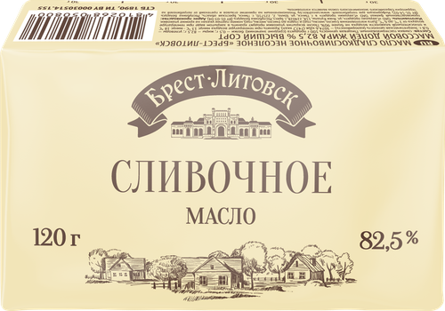 

Масло сладкосливочное Брест-Литовск несоленое 82.5% 120 г