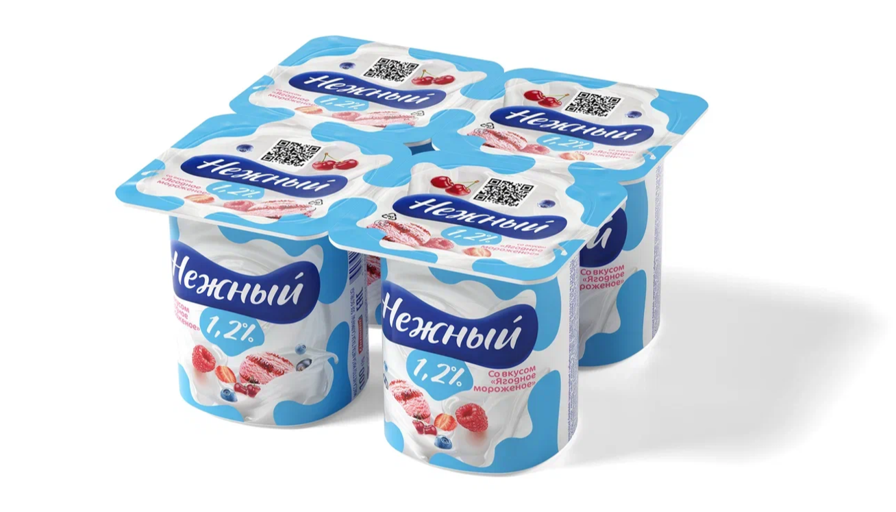 

Йогурт Нежный 1,2% со вкусом Ягодное мороженое 100 г