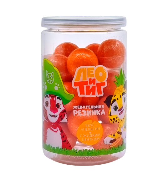 

Жевательная резинка Лео и Тиг Апельсин шарик с жидким центром 100 г