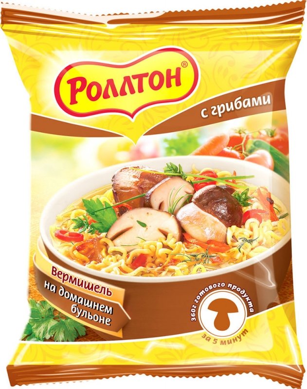 

Вермишель Роллтон быстрого приготовления с грибами 60 г