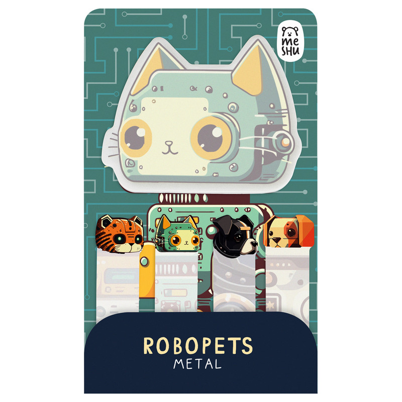 

Флажки-закладки Meshu и самоклеящиеся блоки в наборе Robopets metal 20 л