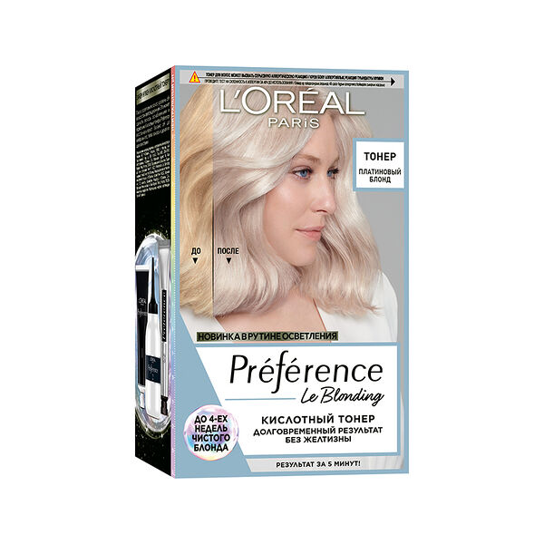 Кислотный тонер L'Oreal Paris Preference Платиновый блонд 174 мл
