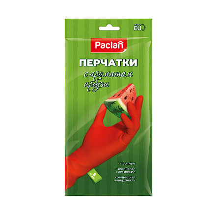 

Перчатки резиновые Paclan с ароматом арбуза размер S 1 пара