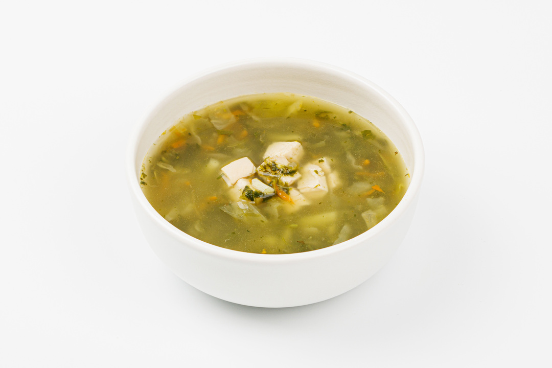 

Суп ВкусВилл из шпината с куриной грудкой, кафе 300 г