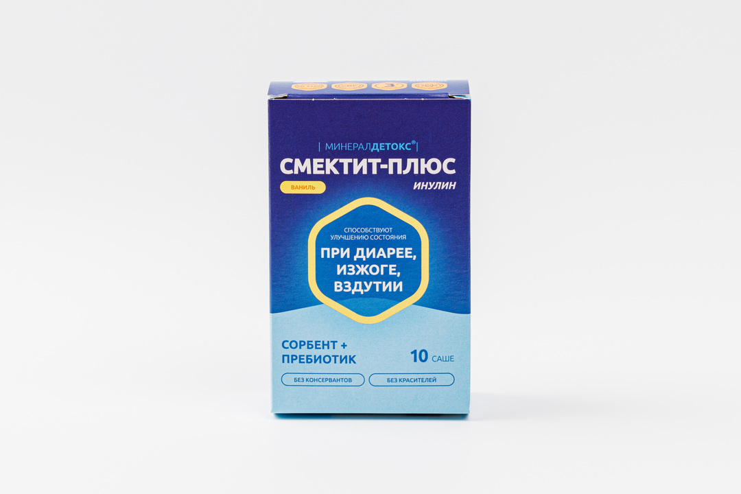 

МинералДетокс Смектит-Плюс инулин порошок ваниль 10 шт