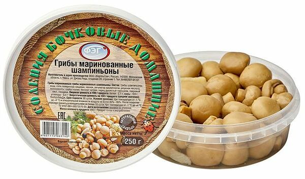Грибы шампиньоны ФЭГ маринованные, 250 г