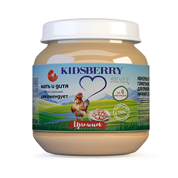 

Пюре Kidsberry цыплёнок с 6 месяцев 80 г