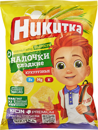 Палочки кукурузные Никитка сладкие 160 г
