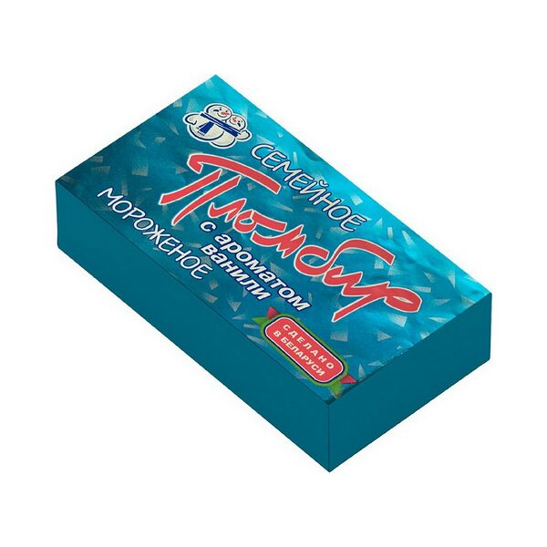 Мороженое СЕМЕЙНОЕ пломбир ванильный брикет вес 230г Хладокомбинат №2