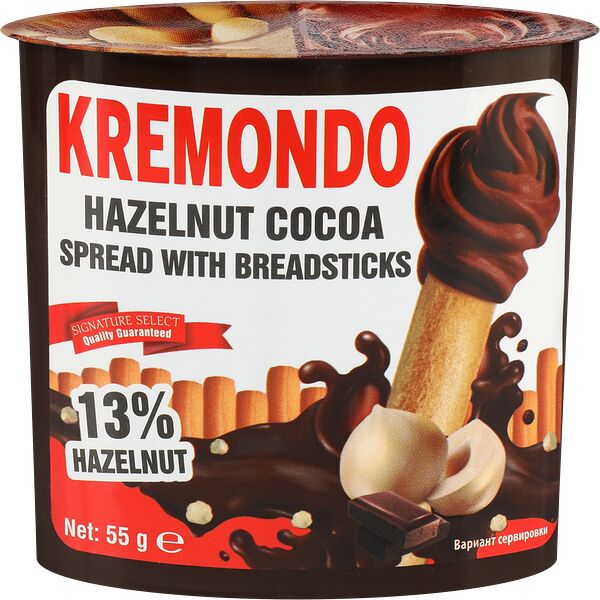 Паста ореховая Kremondo с какао и палочками 55 г