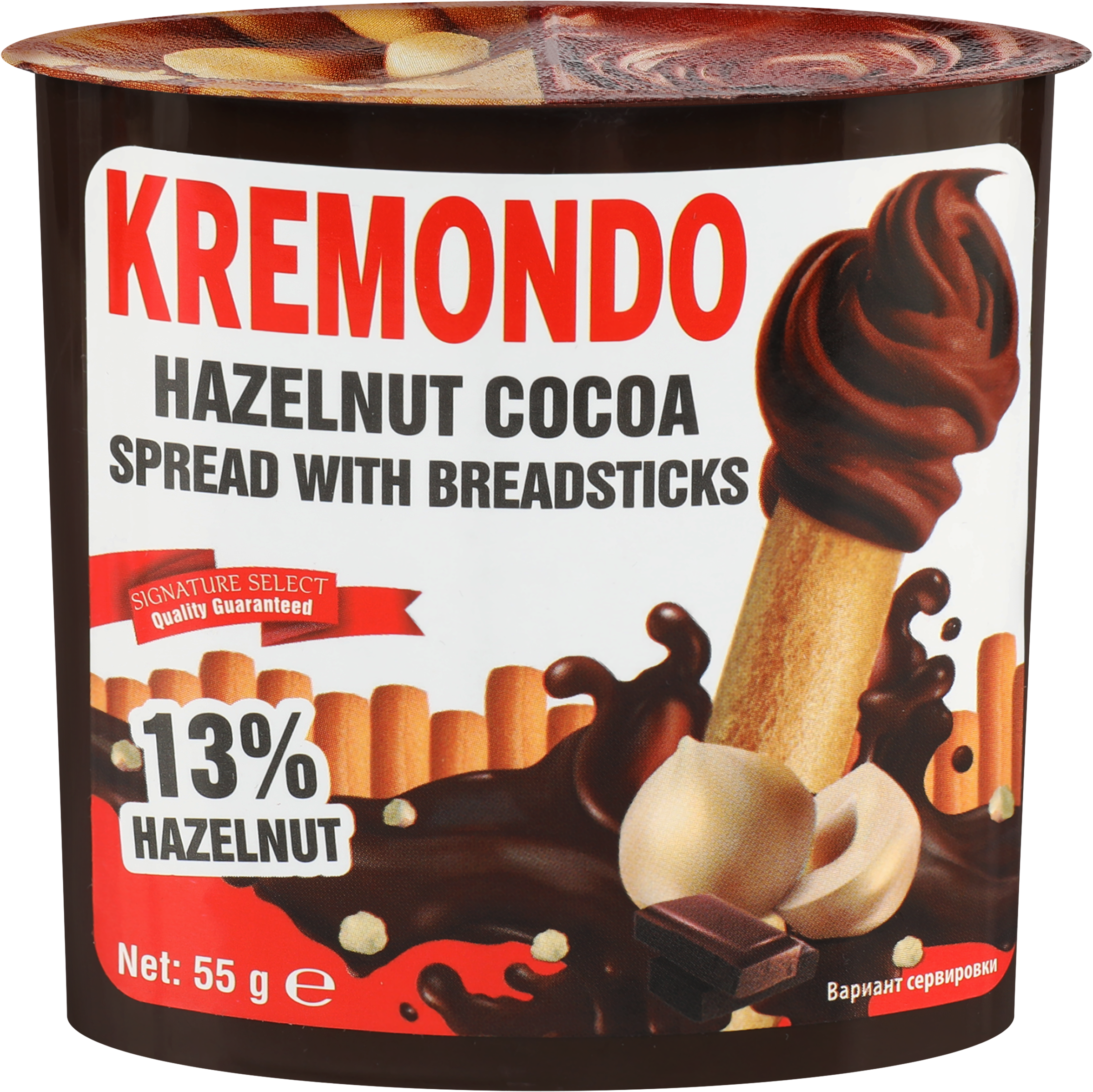 

Паста ореховая Kremondo с какао и палочками, 55 г