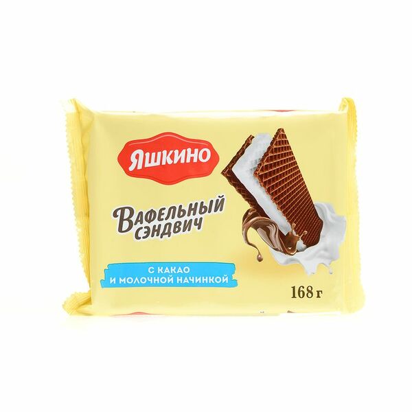 Вафли Яшкино Вафельный сэндвич 168 г