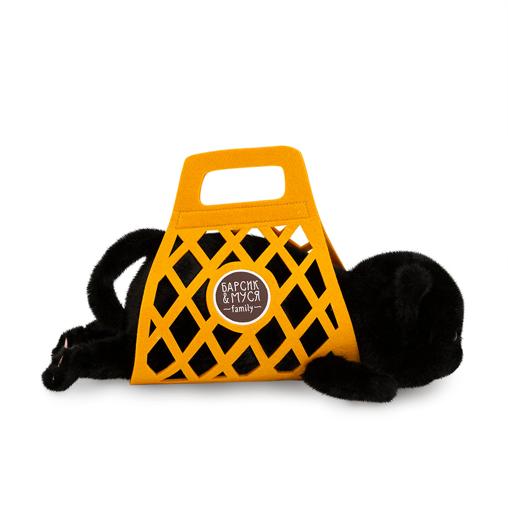 

Игрушка мягкая Orange Toys кот Барсик в сумке черный 35 см
