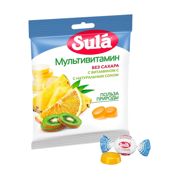 Леденцы Sula мультивитамин без сахара 60 г