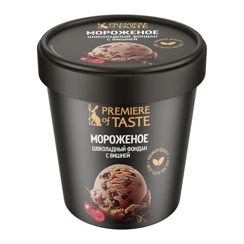 Мороженое Premiere Of Taste Шоколадный фонтан с вишней 330 г