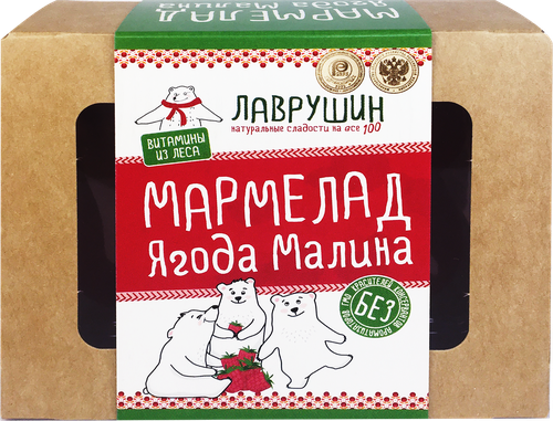 

Мармелад желейно-ягодный Лаврушин Ягода малина, формовой, 95 г