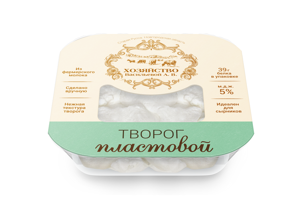 

Творог Хозяйство Васильевой А.В. пластовой 5% 300 г